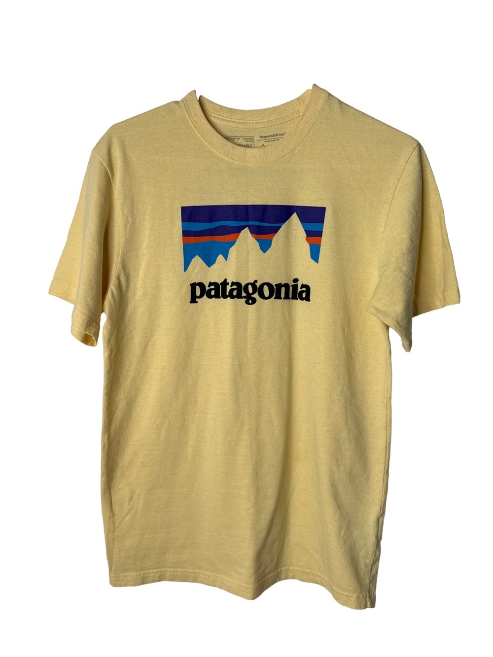 PATAGONIA Men’s Responsibili-Tee Yellow Short Sleeve Shirt Gorpcore Cotton Small